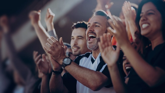 fans clapping at an sporting event