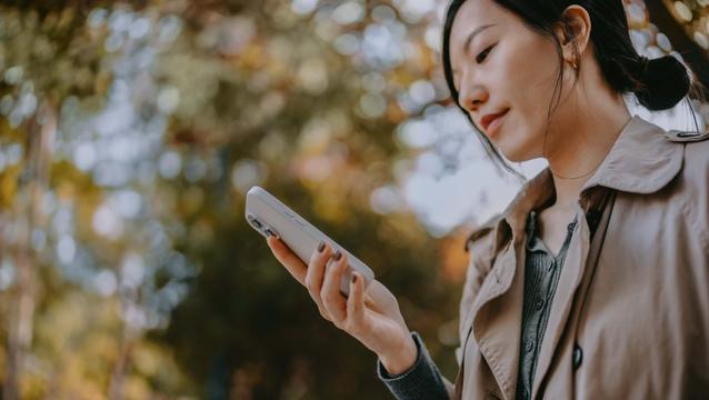 Woman using smartphone