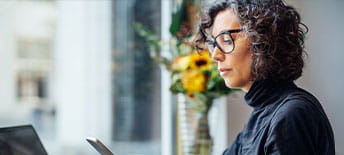 female working on laptop