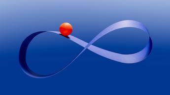 Infinity symbol with a ball on top