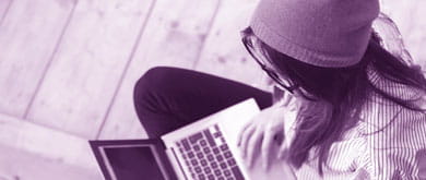 woman working on laptop