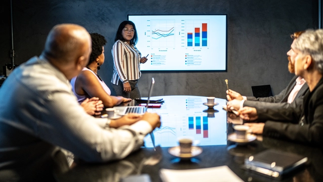 Businesswoman doing a presentation in a meeting at the office