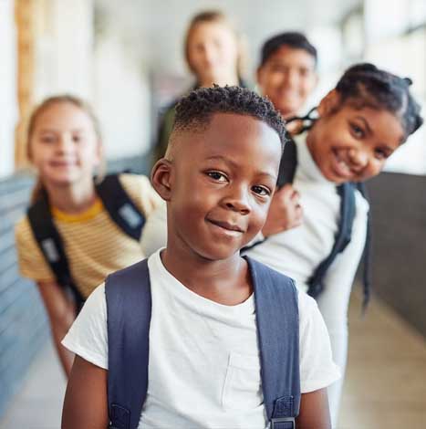 school children smiling