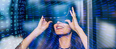 woman with VR goggles