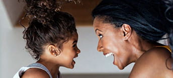 Girl spending some quality time with mom