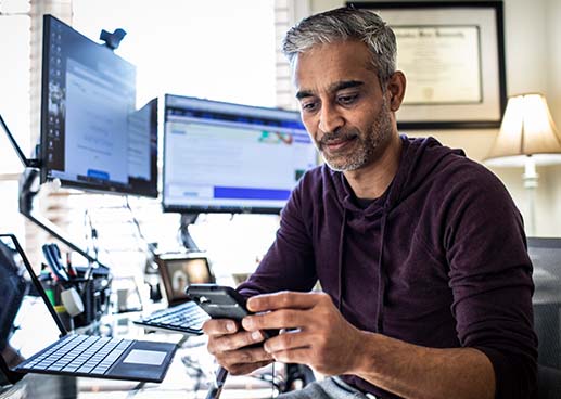 Coder using a phone