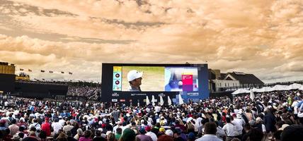 open golf stadium with crowd