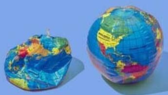 image of globe deflating