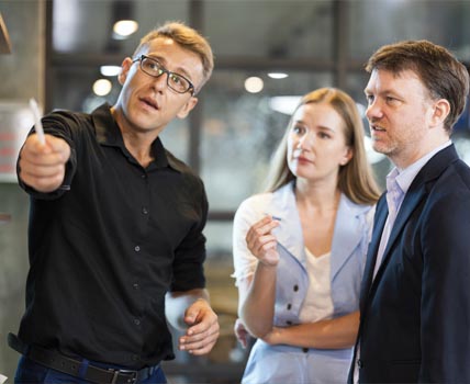 Executives in manufacturing unit