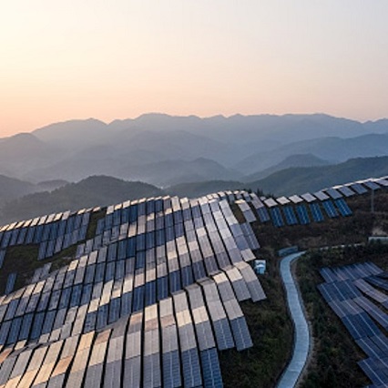 Solar plant in hill area