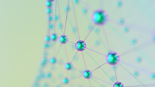 3d abstract structure global digital mesh network molecule blockchain