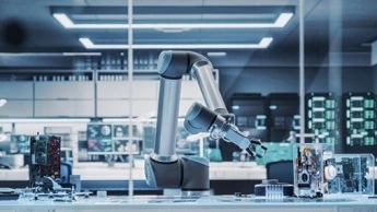 robotic arm in factory setting