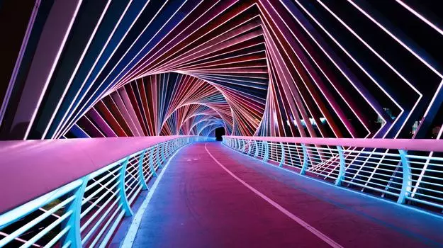 colorful bridge with archway