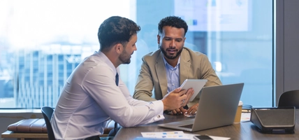 Business people working on a digital tablet