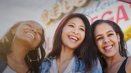 three girls taking selfie