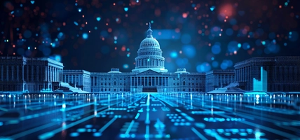 Digital Capitol Building with Cybersecurity Overlay