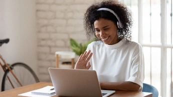 woman in attending viirtual call