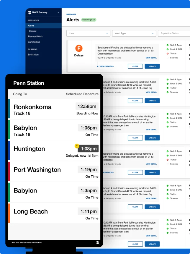 NYCT Subway application running on smartphone and tablet