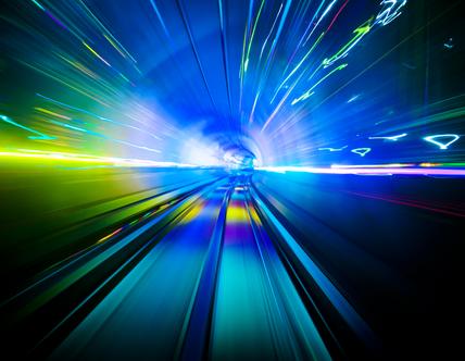 Abstract image of train moving through the tunnel
